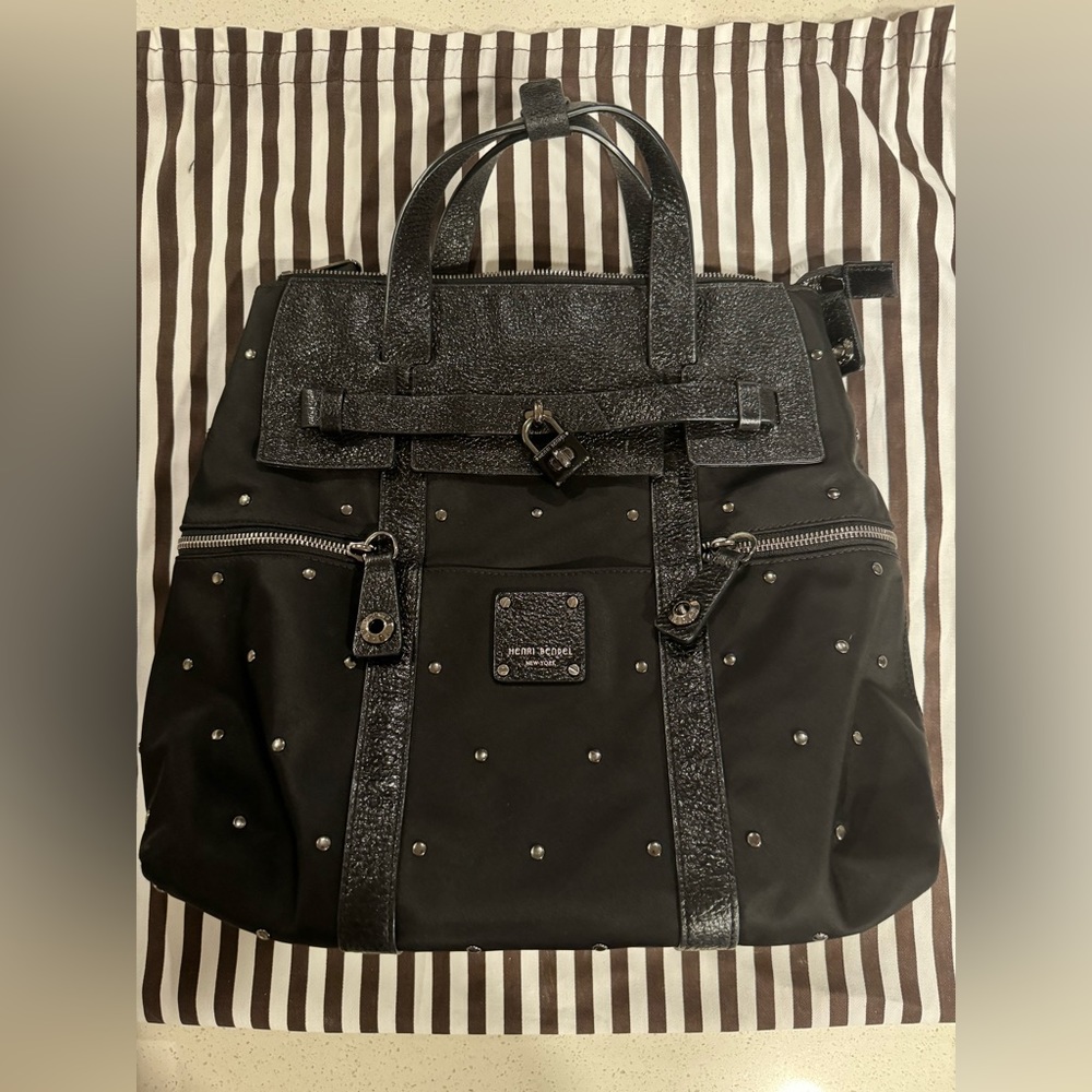 Henri Bendel Large Jetsetter Backpack Crossbody Studded - Picture 4 of 17